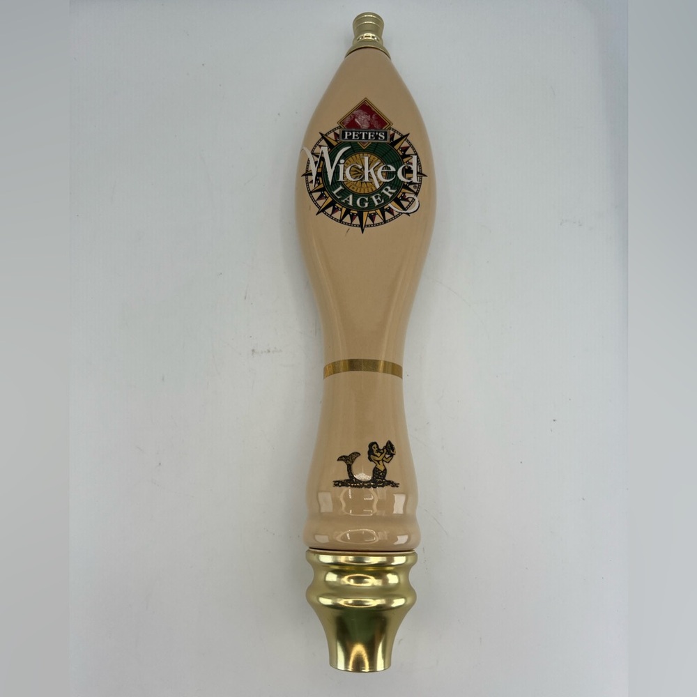 Pete's Wicked Lager Pub Bar Beer Porcelain Keg Tap Handle San Antonio Texas - Picture 5 of 7